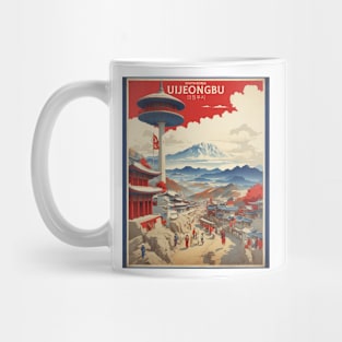 Uijeongbu South Korea Travel Tourism Retro Vintage Mug